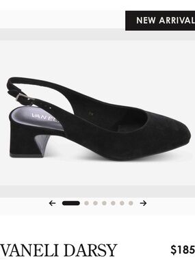 Vaneli Black Suede Slingback Low Block Heel - NEVER WORN - NWOT